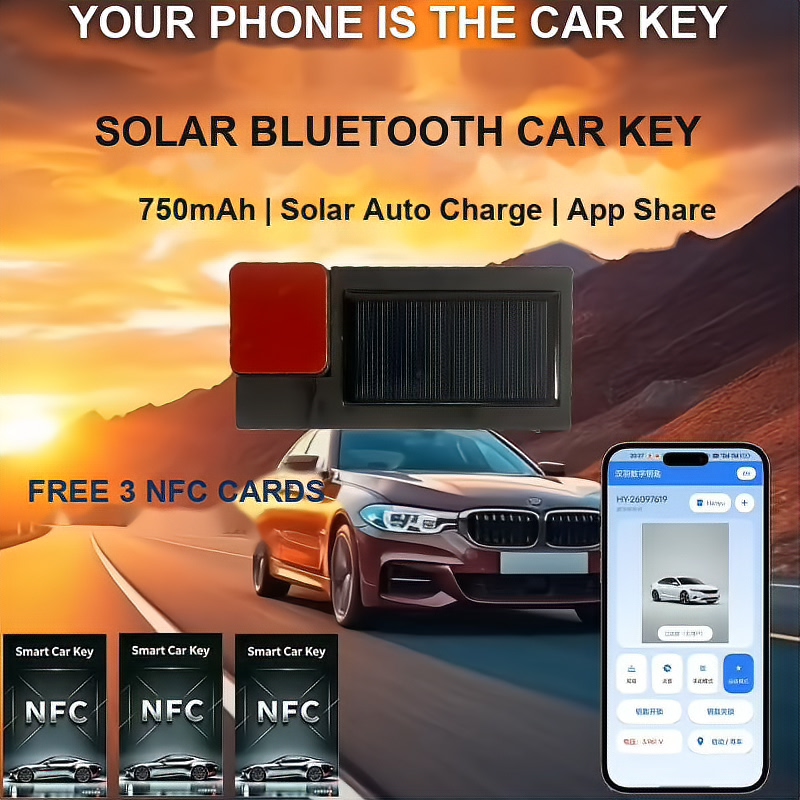 Solar Bluetooth Smart Car Key - Your Phone is the Car Key